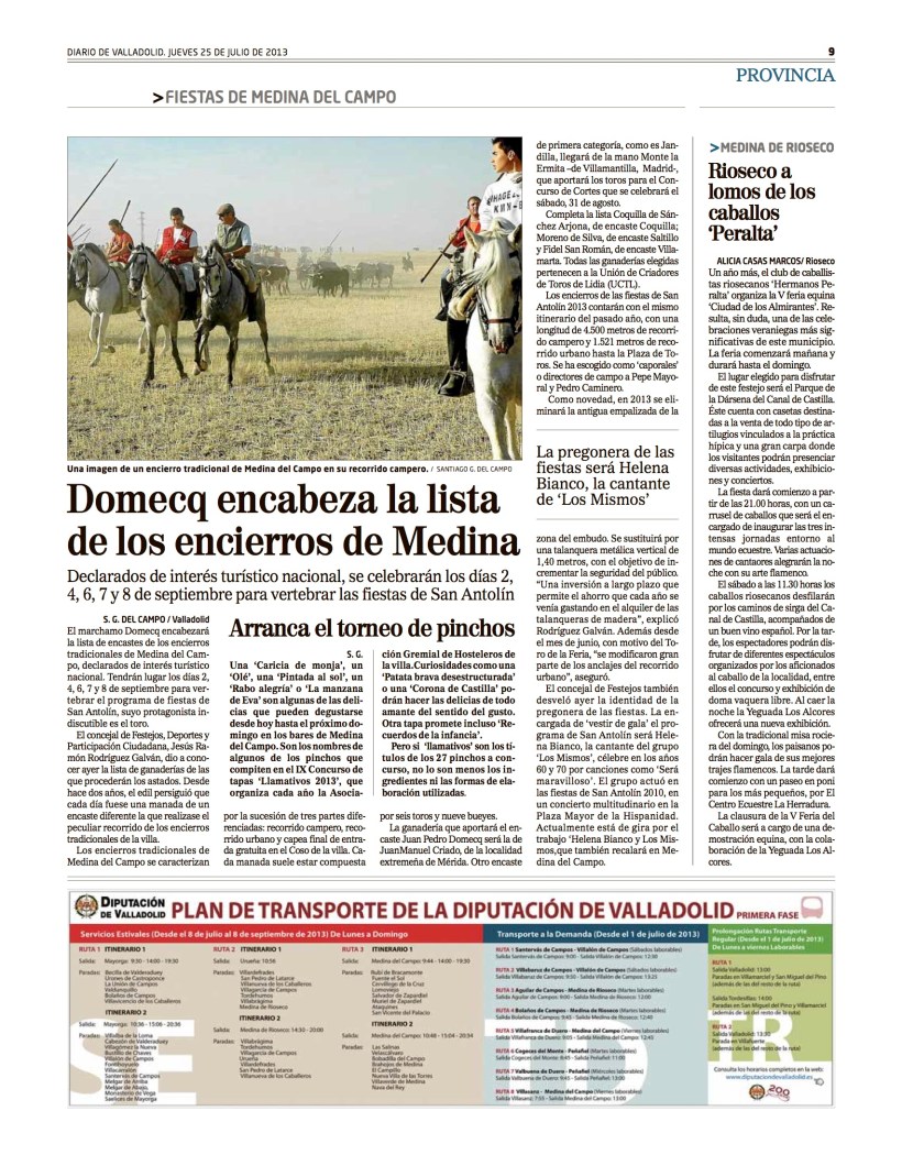 Rioseco a lomos de los caballos ‘Peralta’