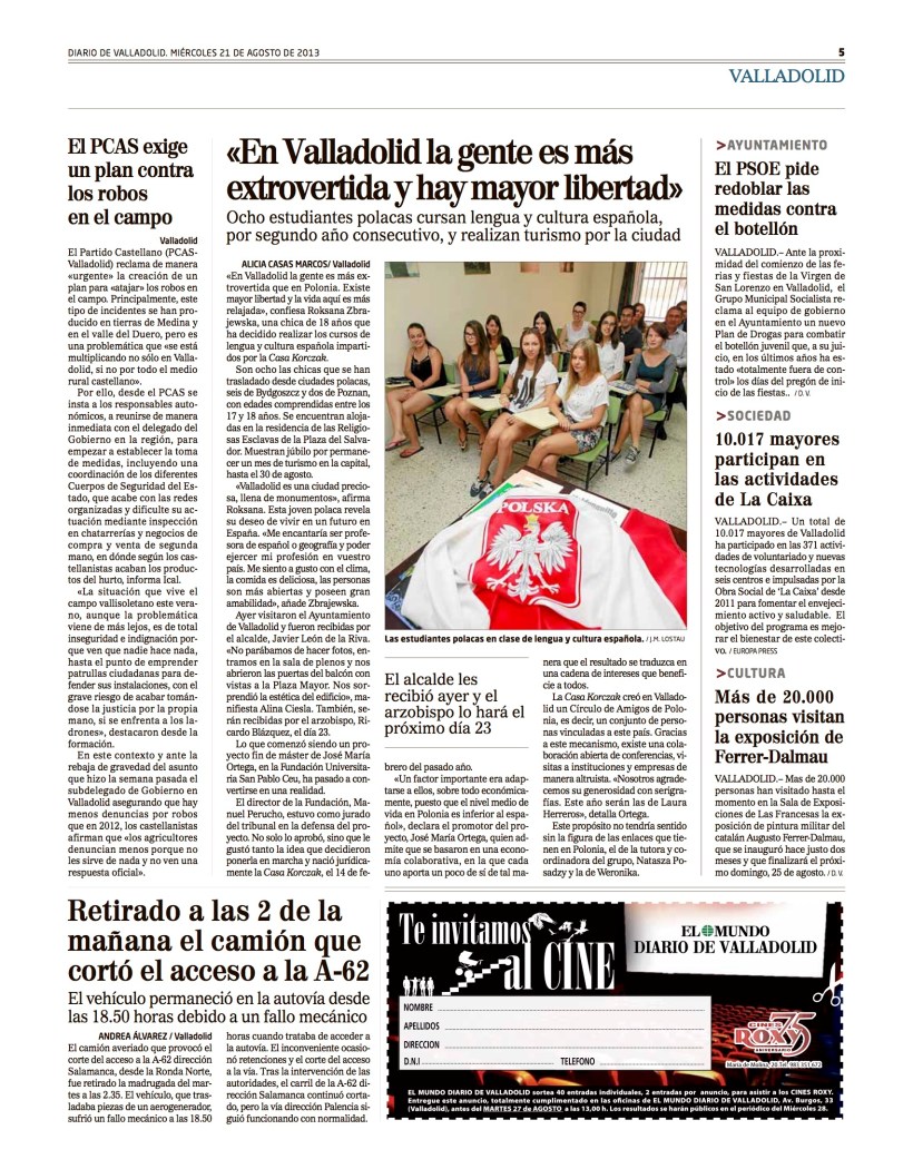 Reportaje Alicia Casas Marcos estudiantes