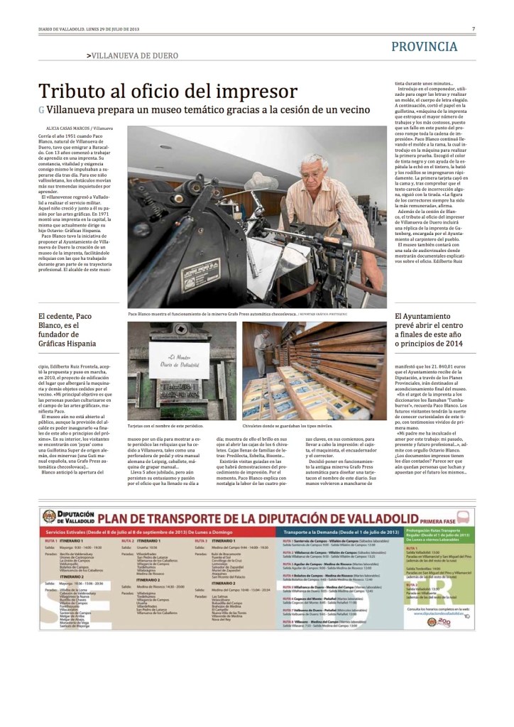 Reportaje Alicia Casas Marcos Oficio Impresor